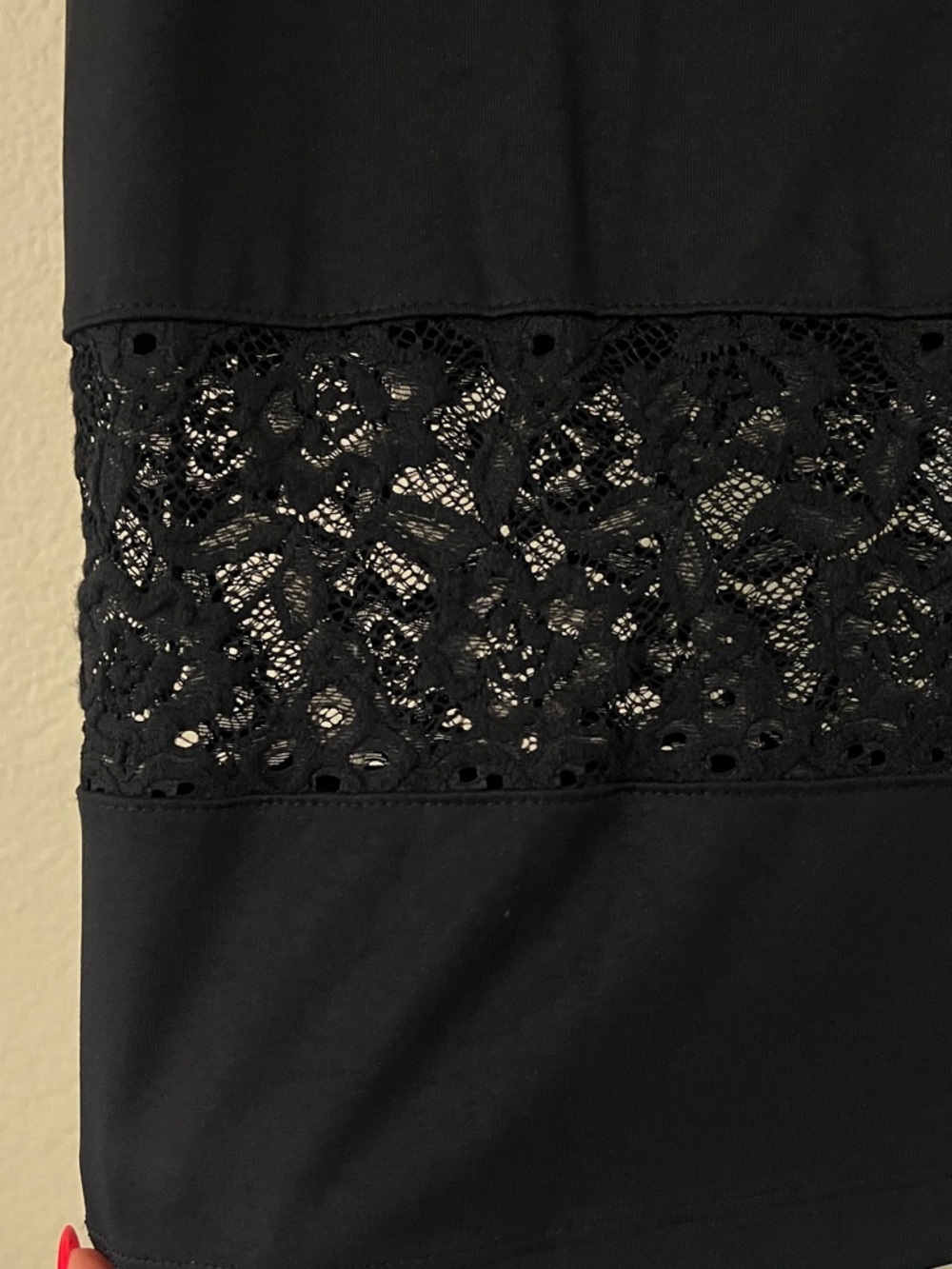 Bebe black pencil skirt with lace detail - Picture 2 of 5